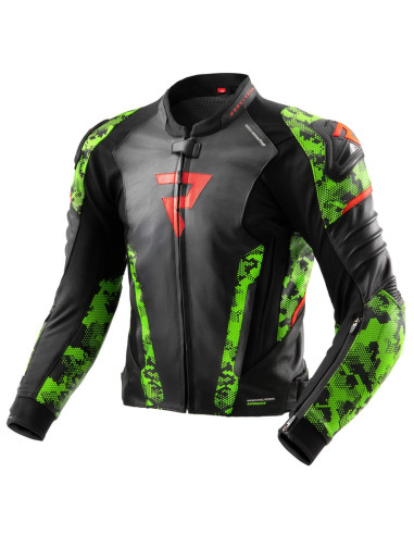 REBELHORN ЗЕЛЕНАЯ КОЖАНАЯ МОТОКУРТКА VELOCE CAMO