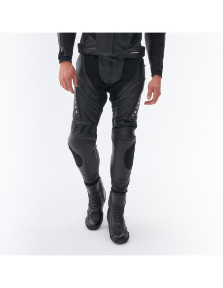 REBELHORN VELOCE BLACK LEATHER MOTO TROUSERS