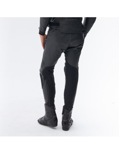 REBELHORN VELOCE BLACK LEATHER MOTO TROUSERS