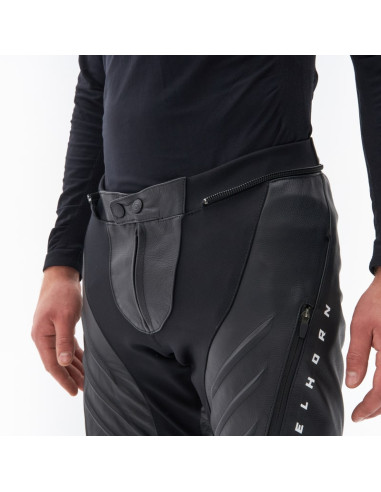 REBELHORN VELOCE BLACK LEATHER MOTO TROUSERS