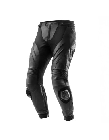 REBELHORN INFERNO BLACK LEATHER MOTO TROUSERS