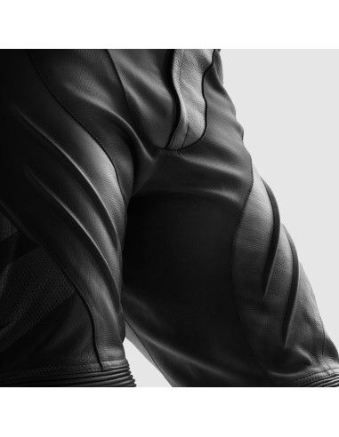 REBELHORN INFERNO BLACK LEATHER MOTO TROUSERS