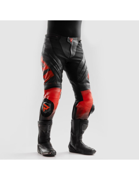 REBELHORN INFERNO RED LEATHER MOTO TROUSERS