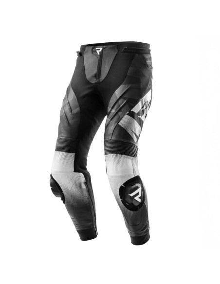 REBELHORN INFERNO WHITE LEATHER MOTO TROUSERS
