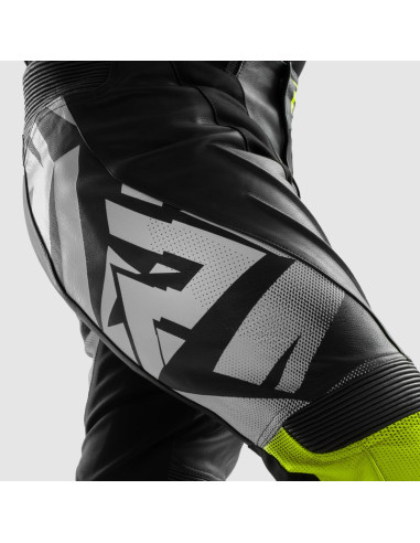 REBELHORN INFERNO YELLOW LEATHER MOTO TROUSERS