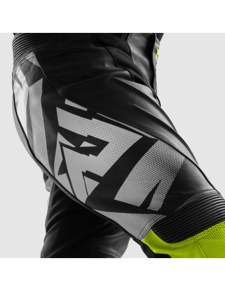 REBELHORN INFERNO YELLOW LEATHER MOTO TROUSERS