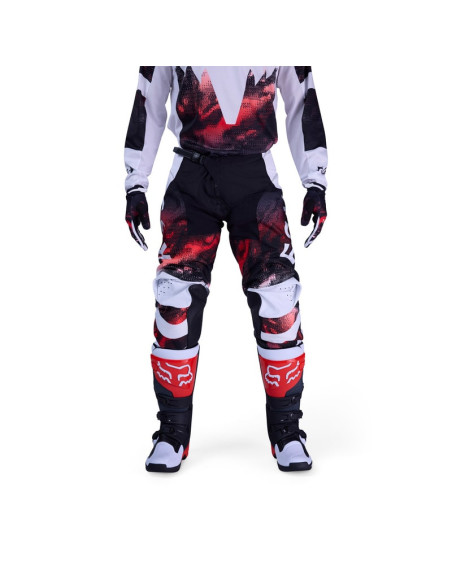 FOX 180 KAIROS WHITE/FLUO RED KROSINĖS MOTO KELNĖS