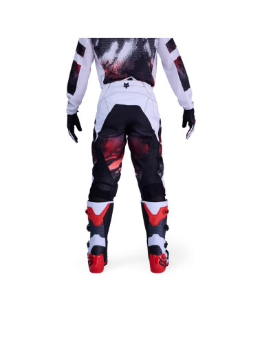FOX 180 KAIROS WHITE/FLUO RED KROSINĖS MOTO KELNĖS