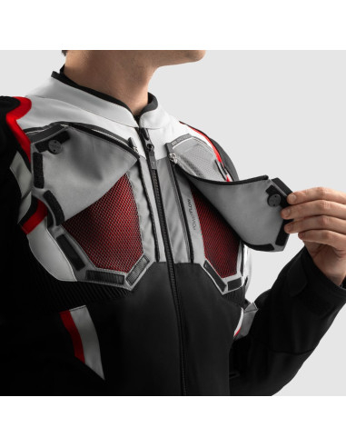 REBELHORN BORG 2 GREY TEXTILE MOTO JACKET