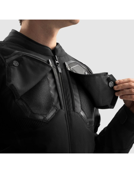 REBELHORN BORG 2 BLACK TEXTILE MOTO JACKET