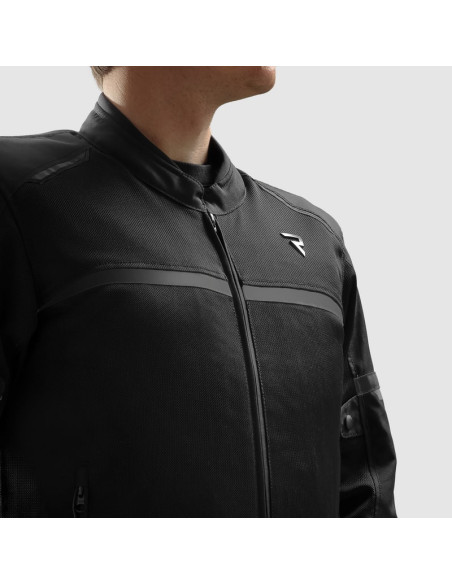 REBELHORN ECHO BLACK TEXTILE MOTO JACKET