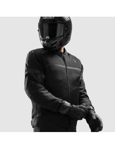 REBELHORN ECHO BLACK TEXTILE MOTO JACKET