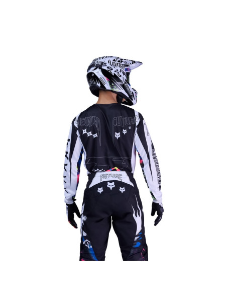 FOX 180 IMAGE COSMO WHITE/BLACK CROSS MOTO JACKET