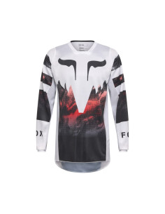 FOX 180 KAIROS WHITE/FLUO RED KROSINĖ MOTO MAIKUTĖ