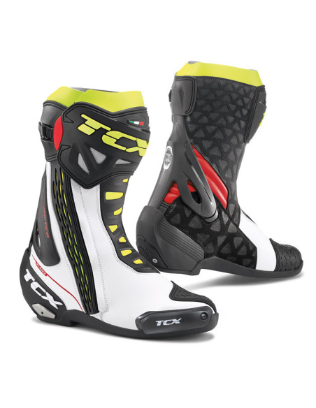 TCX RT RACE BLACK RED WHITE YELLOW SPORTINIAI MOTO BATAI