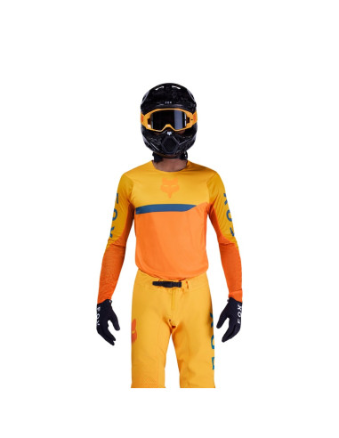FOX ФУТБОЛКА FLEXAIR FRACTURE TANGERINE CROSS MOTO SHIRT