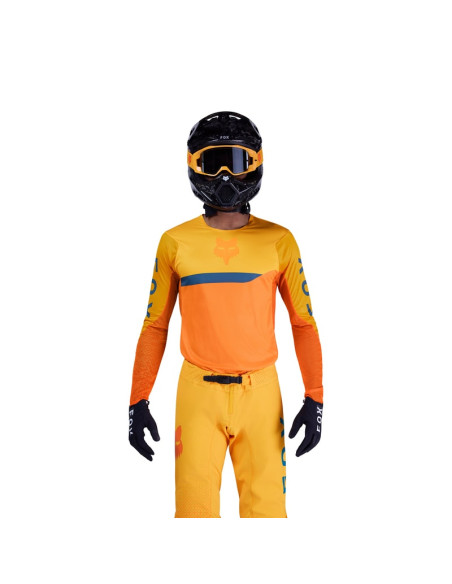 FOX ФУТБОЛКА FLEXAIR FRACTURE TANGERINE CROSS MOTO SHIRT