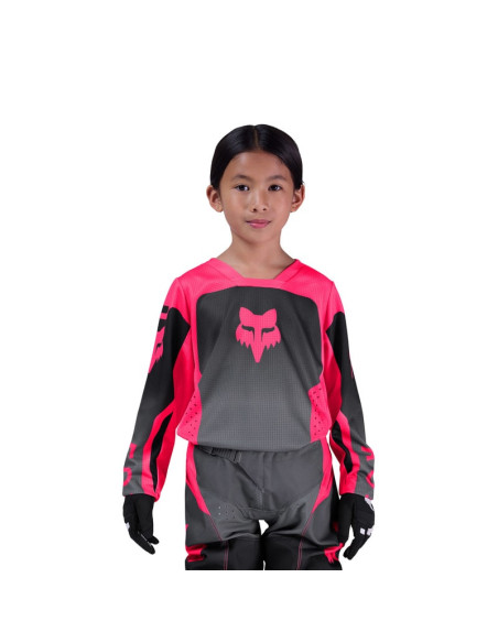 FOX CHILDREN'S 180 SHIELD BLACK/PINK CROSSOVER MOTO JACKET