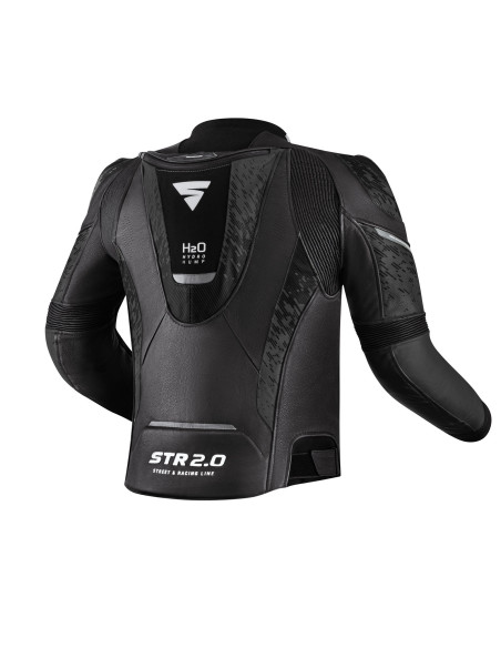 SHIMA STR 2.0 LEATHER MOTO JACKET BLACK/GREY