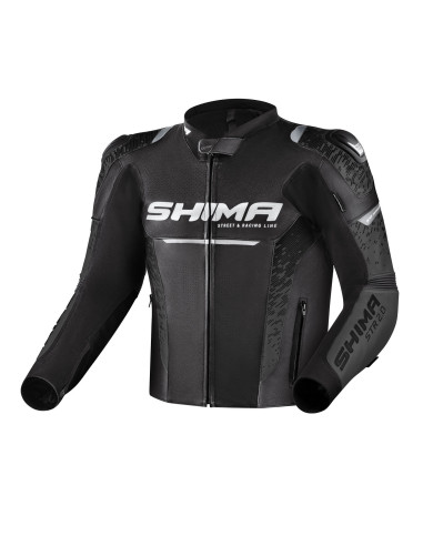 SHIMA STR 2.0 LEATHER MOTO JACKET BLACK/GREY