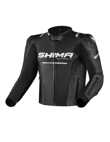 SHIMA STR 2.0 LEATHER MOTO JACKET BLACK/GREY