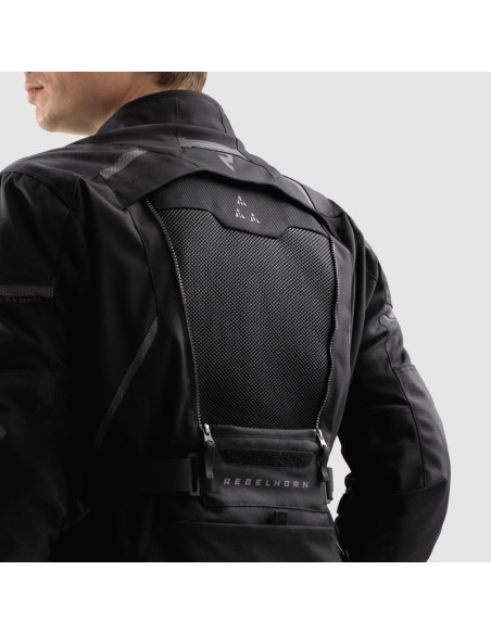 REBELHORN HARDY 3.0 BLACK TEXTILE MOTO JACKET