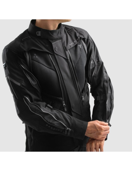 REBELHORN HARDY 3.0 BLACK TEXTILE MOTO JACKET