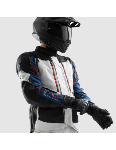 REBELHORN HARDY 3.0 GREY/RED/BLUE TEKSTILINĖ MOTO STRIUKĖ