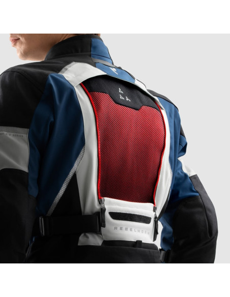 REBELHORN HARDY 3.0 GREY/RED/BLUE TEKSTILINĖ MOTO STRIUKĖ