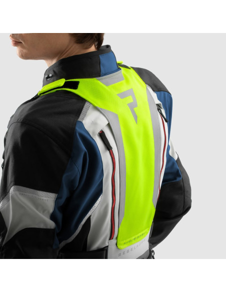 REBELHORN HARDY 3.0 GREY/RED/BLUE TEXTILE MOTO JACKET