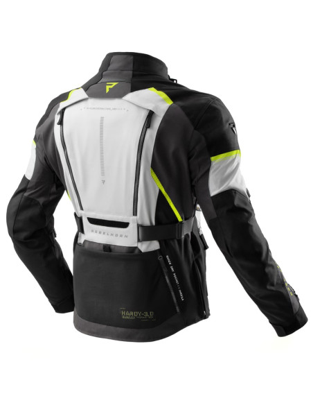 REBELHORN HARDY 3.0 GREY/FLUO TEKSTILINĖ MOTO STRIUKĖ