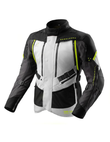 REBELHORN HARDY 3.0 GREY/FLUO TEKSTILINĖ MOTO STRIUKĖ