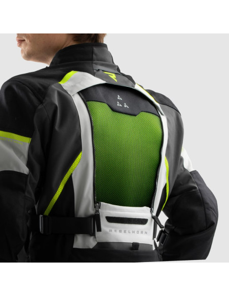 REBELHORN HARDY 3.0 GREY/FLUO TEKSTILINĖ MOTO STRIUKĖ