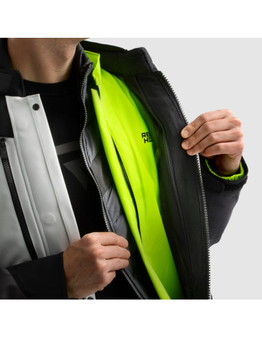 REBELHORN HARDY 3.0 GREY/FLUO TEXTILE MOTO JACKET