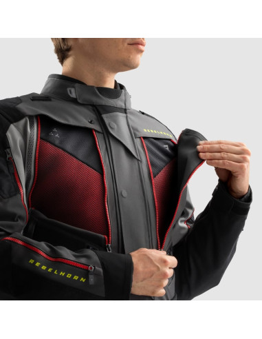 REBELHORN HARDY 3.0 ANTHRACITE/RED TEKSTILINĖ MOTO STRIUKĖ