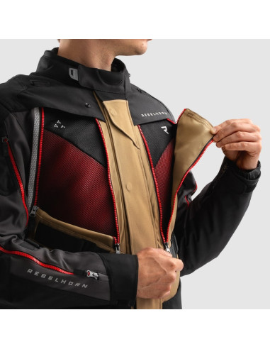 REBELHORN ТЕКСТИЛЬНАЯ МОТОКУРТКА HARDY 3.0 DESERT RED