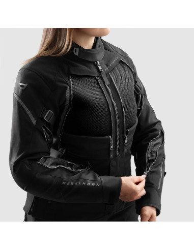 REBELHORN WOMEN'S HARDY 3.0 BLACK TEXTILE MOTO JACKET