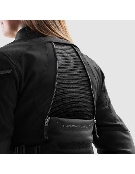 REBELHORN WOMEN'S HARDY 3.0 BLACK TEXTILE MOTO JACKET