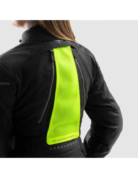 REBELHORN MOTERIŠKA HARDY 3.0 BLACK TEKSTILINĖ MOTO STRIUKĖ
