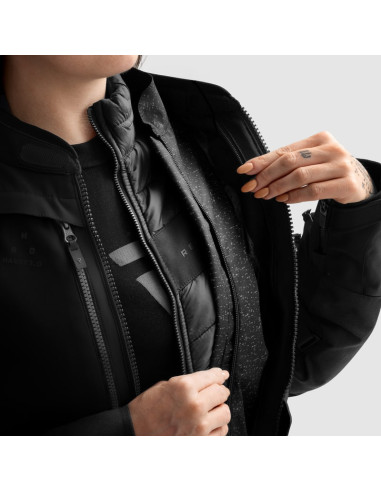 REBELHORN WOMEN'S HARDY 3.0 BLACK TEXTILE MOTO JACKET