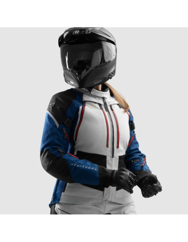 REBELHORN MOTERIŠKA HARDY 3.0 BLUE/GREY/RED TEKSTILINĖ MOTO STRIUKĖ