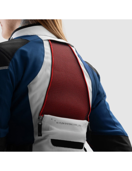 REBELHORN MOTERIŠKA HARDY 3.0 BLUE/GREY/RED TEKSTILINĖ MOTO STRIUKĖ