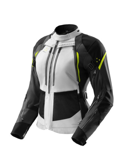 REBELHORN WOMEN'S HARDY 3.0 GREY/FLUO TEXTILE MOTO JACKET