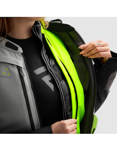 REBELHORN WOMEN'S HARDY 3.0 GREY/FLUO TEXTILE MOTO JACKET