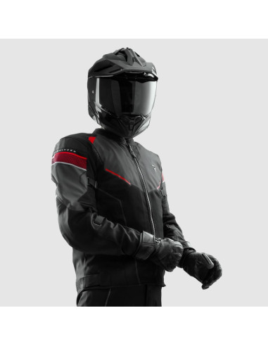 REBELHORN HIFLOW V GREY/RED TEKSTILINĖ MOTO STRIUKĖ