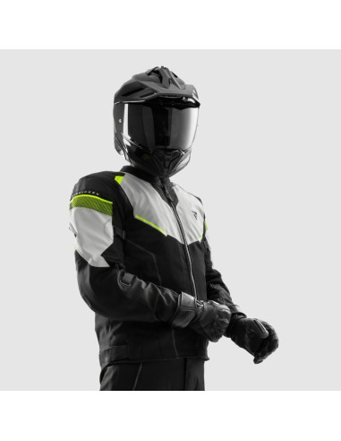 REBELHORN HIFLOW V GREY/FLUO TEXTILE MOTO JACKET