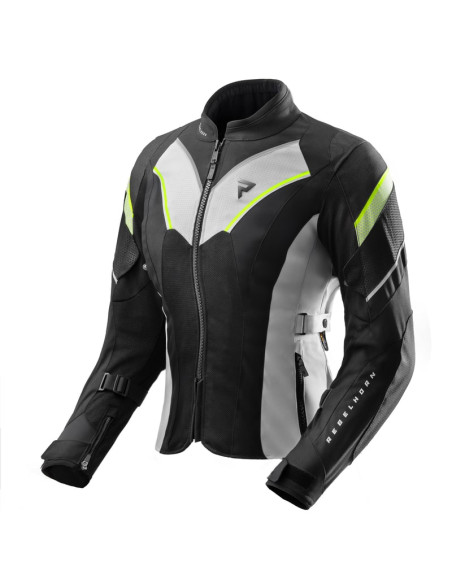 REBELHORN WOMEN'S HIFLOW V GREY/FLUO TEXTILE MOTO JACKET