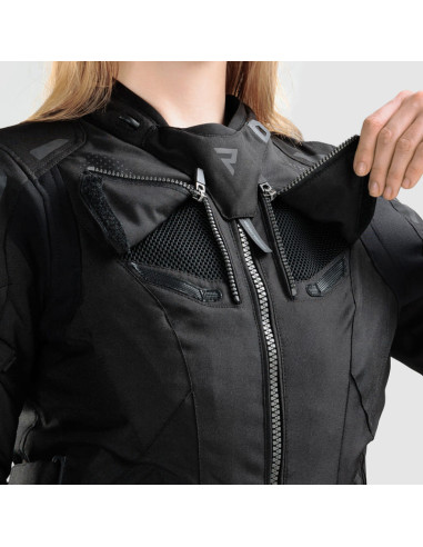 REBELHORN WOMEN'S HIKER 4 BLACK TEXTILE MOTO JACKET