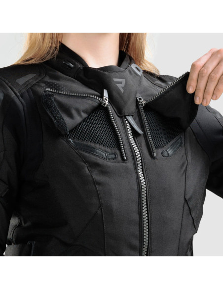 REBELHORN WOMEN'S HIKER 4 BLACK TEXTILE MOTO JACKET