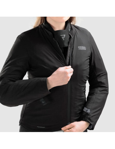 REBELHORN WOMEN'S HIKER 4 BLACK TEXTILE MOTO JACKET